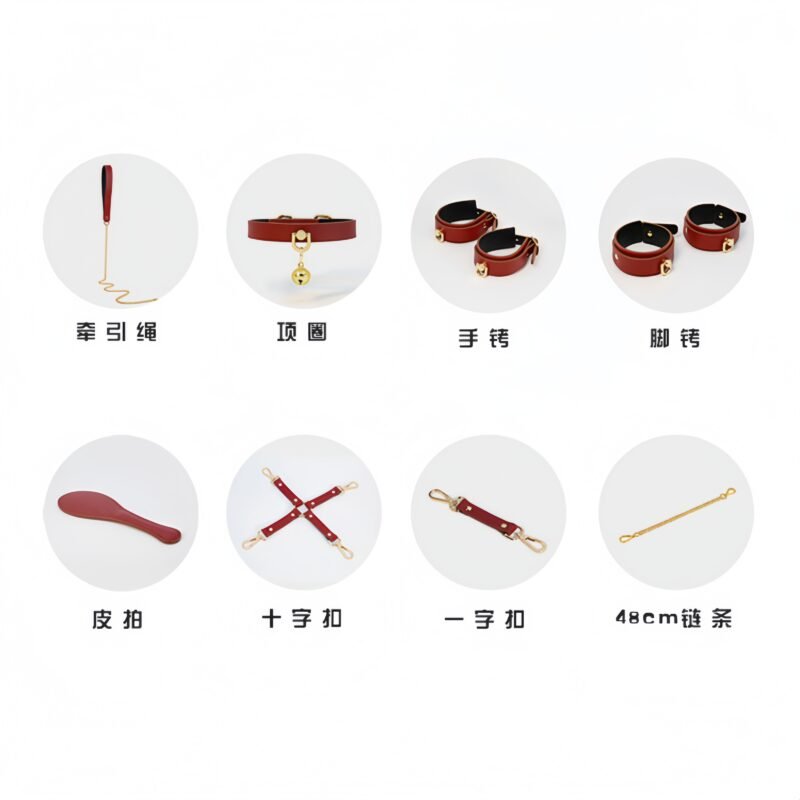Leather Connecting Restraint Strap and Paddle Accessory Set