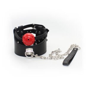 Dark - Style Gag Collar and Chain Leash Set