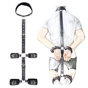 Luxurious Multi - colored Leather Neck - Hand - Leg Restraint Kit