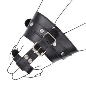 Multi - colored Leather Wrist and Thumb Restraint Cuffs