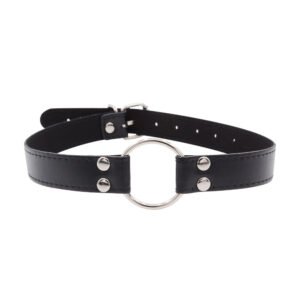 Steel Ring Leather Collar - style Mouth Gag