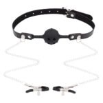 Silicone Mouth Ball Set with Nipple Clamps