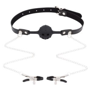 Silicone Mouth Ball Set with Nipple Clamps