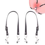 Adjustable Leather Nipple Clamp Harness