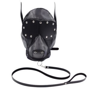 Nocturnal Beast Shadow Leather Bondage Hood